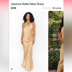 NWT gold jasmine halter dress